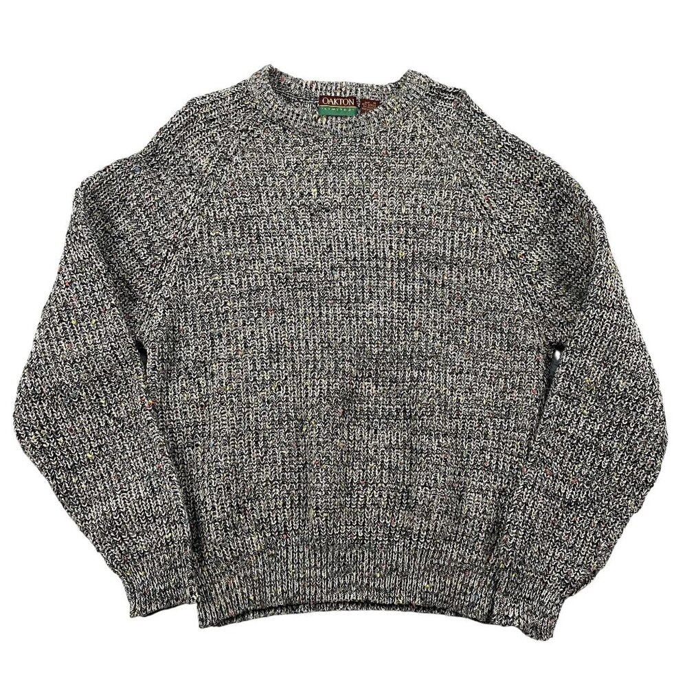 VTG Oakton Limited Sweater Mens Medium Grey Pullover Made in Hong Kong